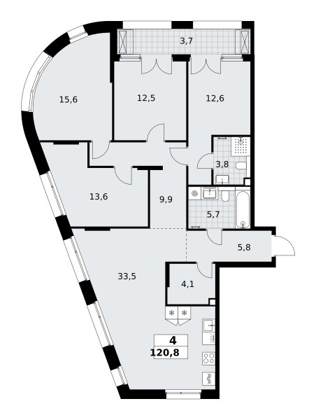 Планировка 120.8 м²