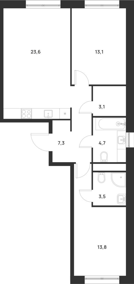 Планировка 69.1 м²