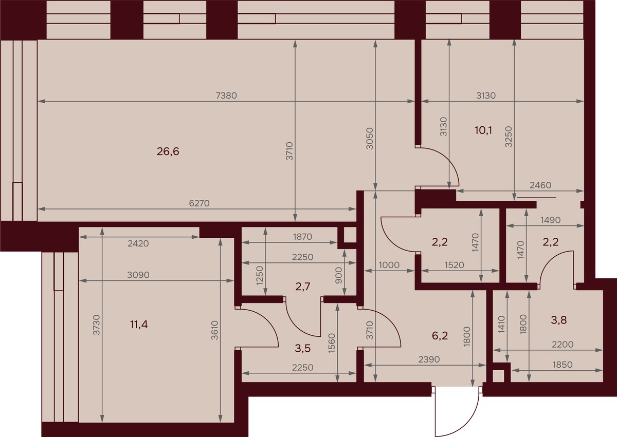 Планировка 68.2 м²