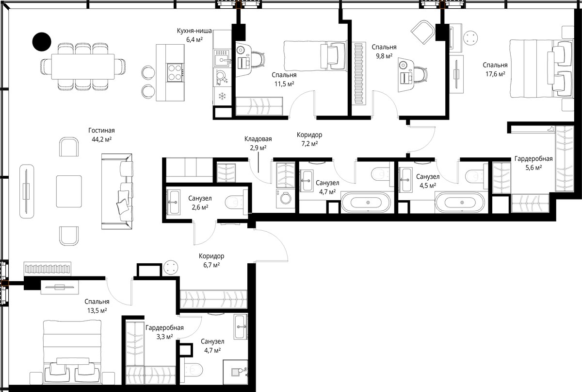 Планировка 145.2 м²