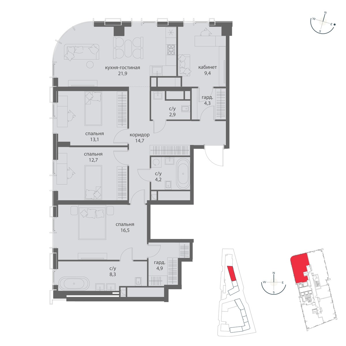 Планировка 112.9 м²