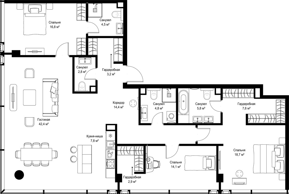 Планировка 145.8 м²