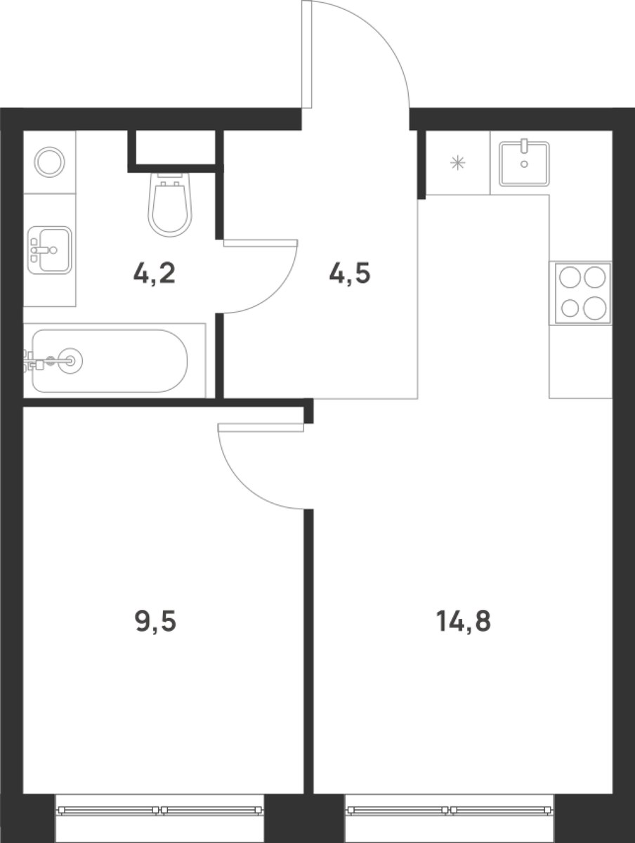 Планировка 33.0 м²