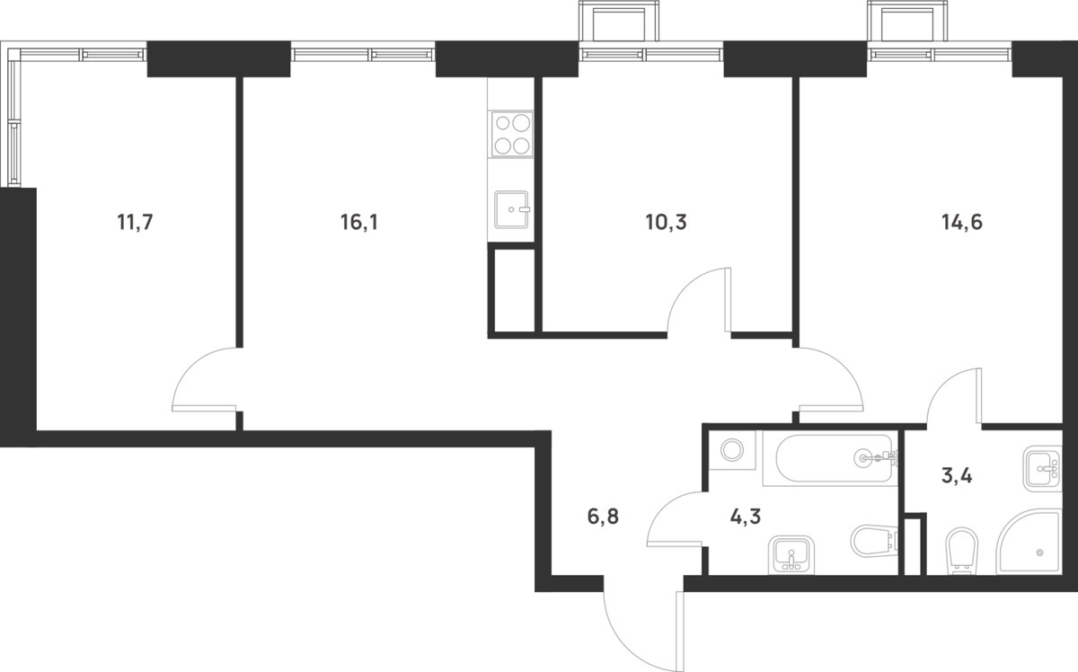 Планировка 67.2 м²