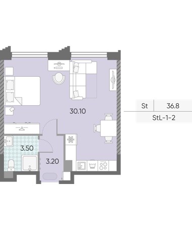 Планировка 36.8 м²