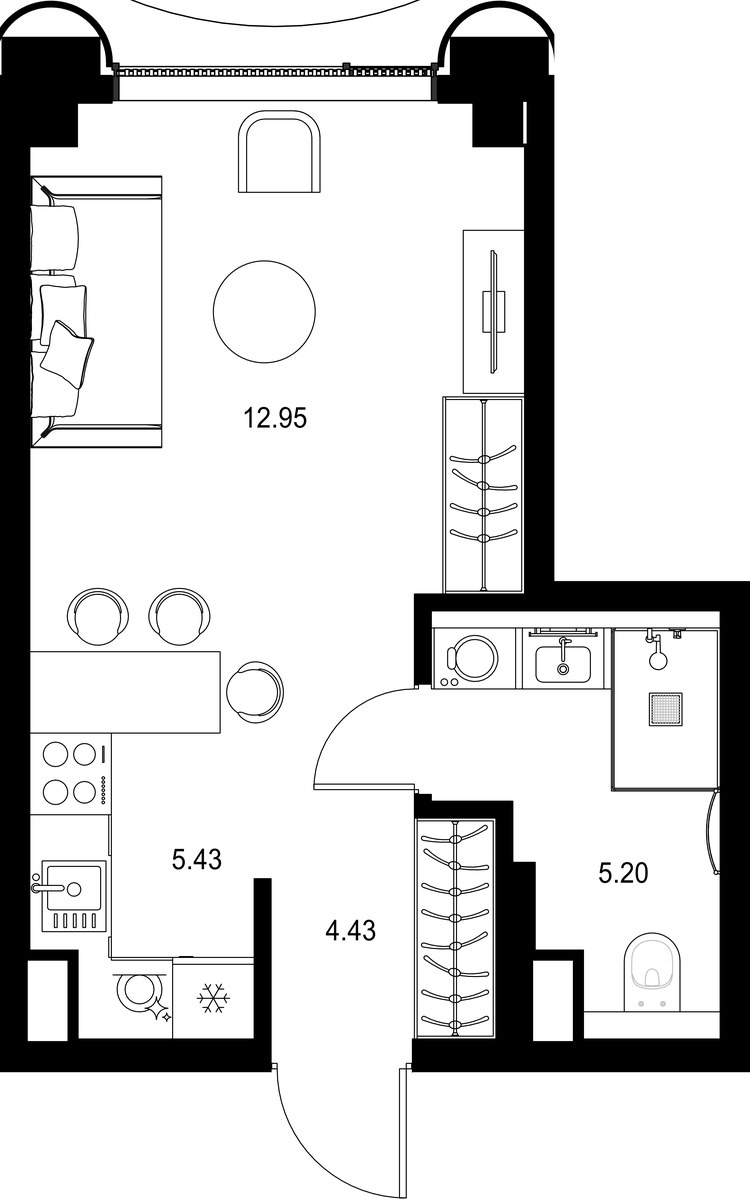 Планировка 28.01 м²
