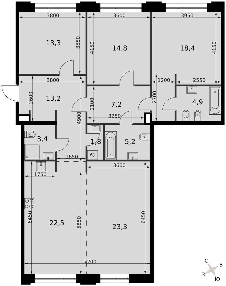 Планировка 128.0 м²