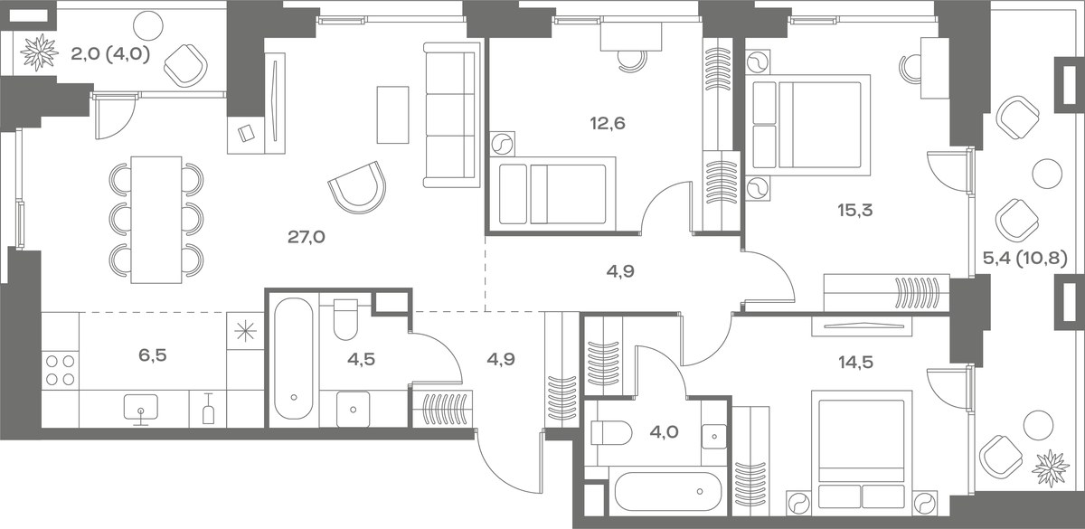 Планировка 101.6 м²