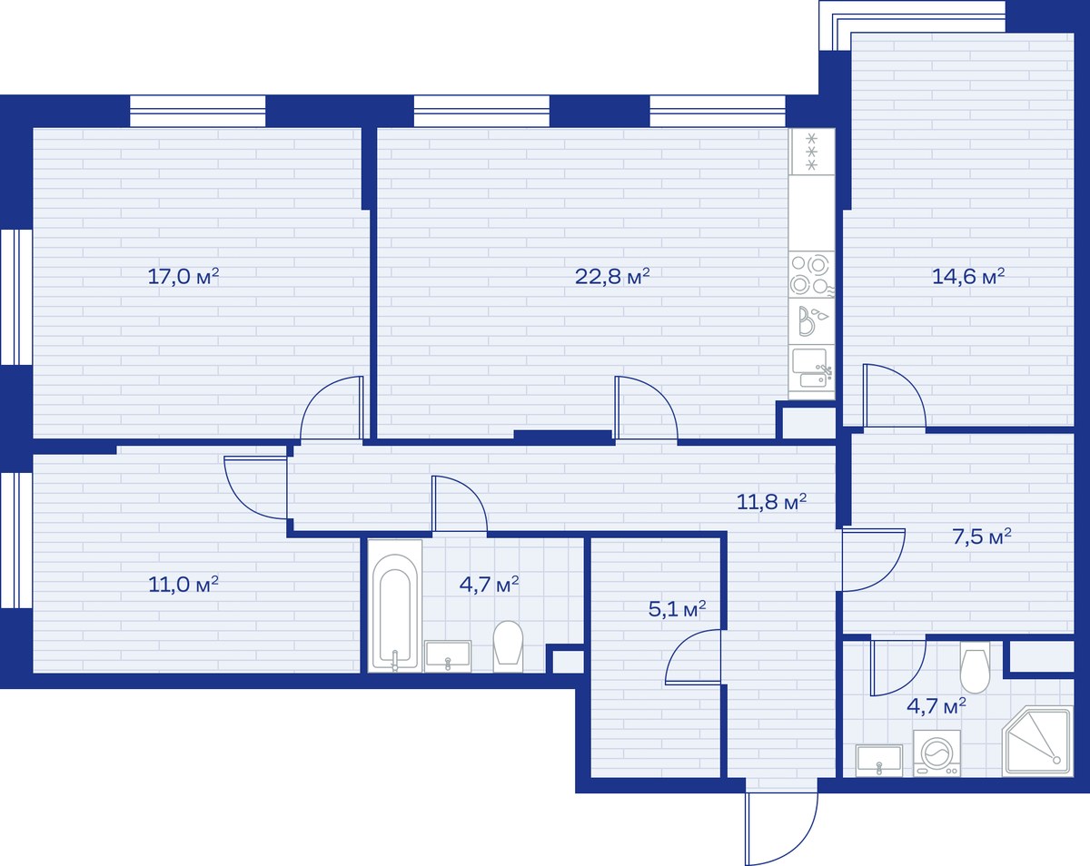 Планировка 99.0 м²