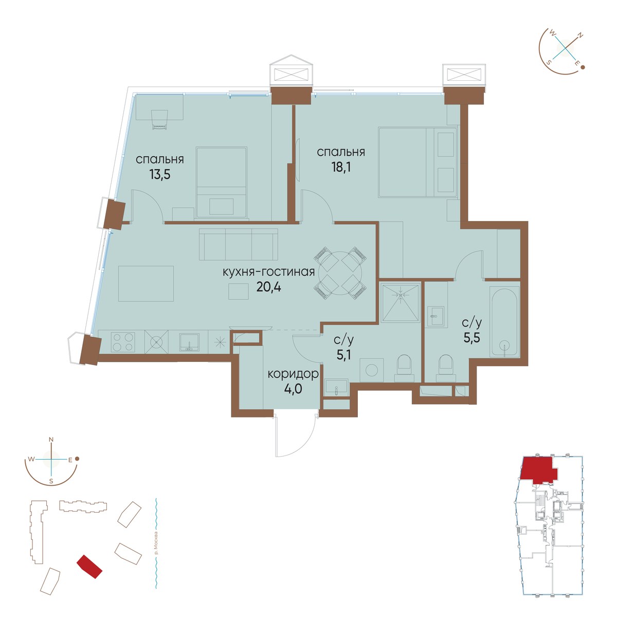 Планировка 66.6 м²