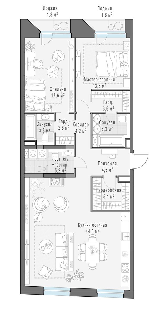 Планировка 110.2 м²