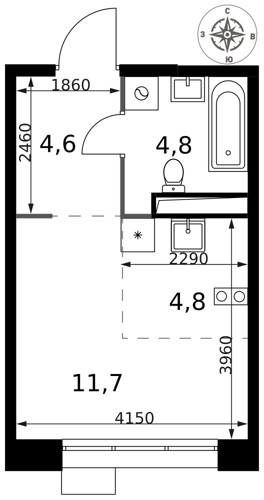 Планировка 25.9 м²