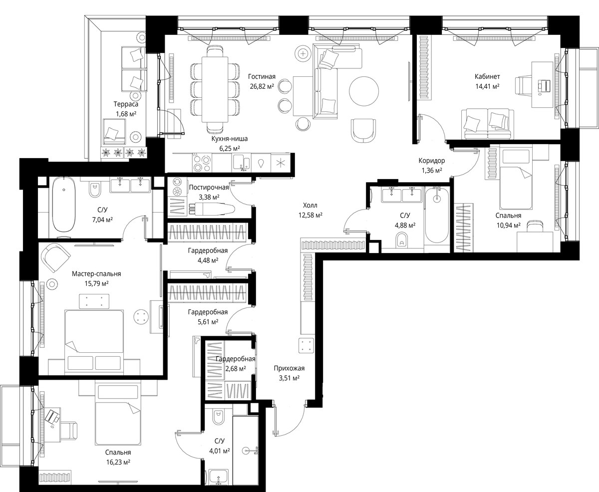 Планировка 141.65 м²