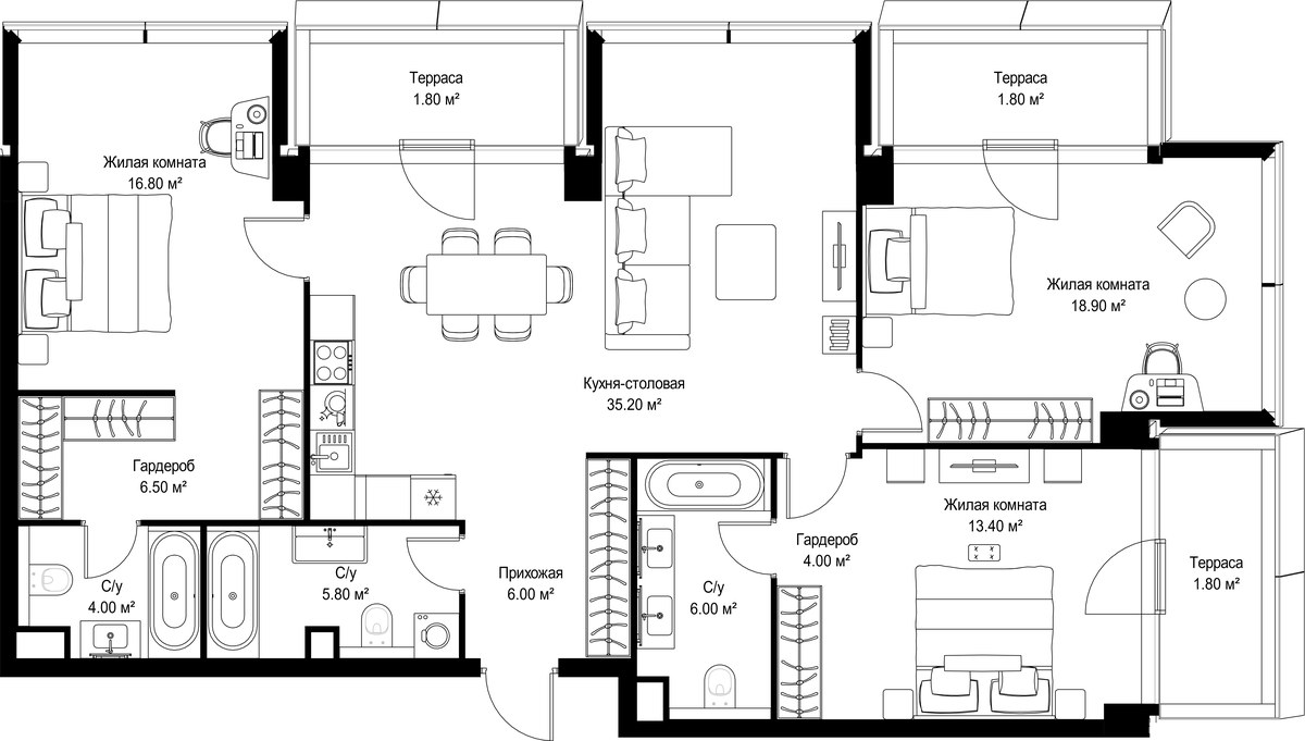 Планировка 122.0 м²