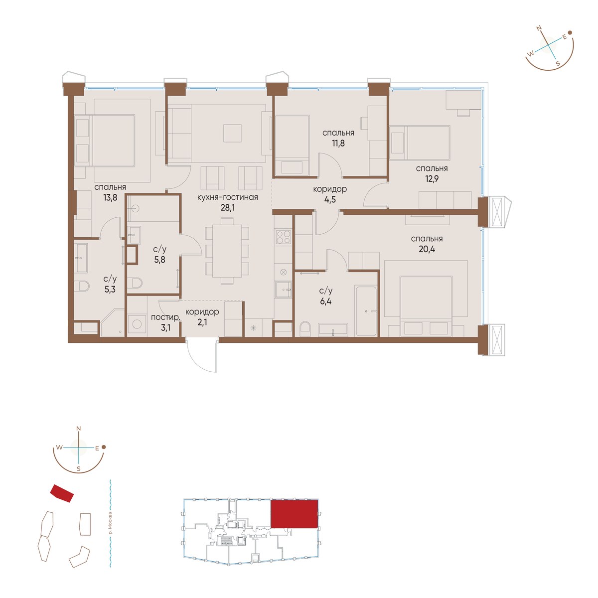 Планировка 114.2 м²