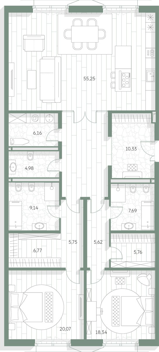 Планировка 170.86 м²