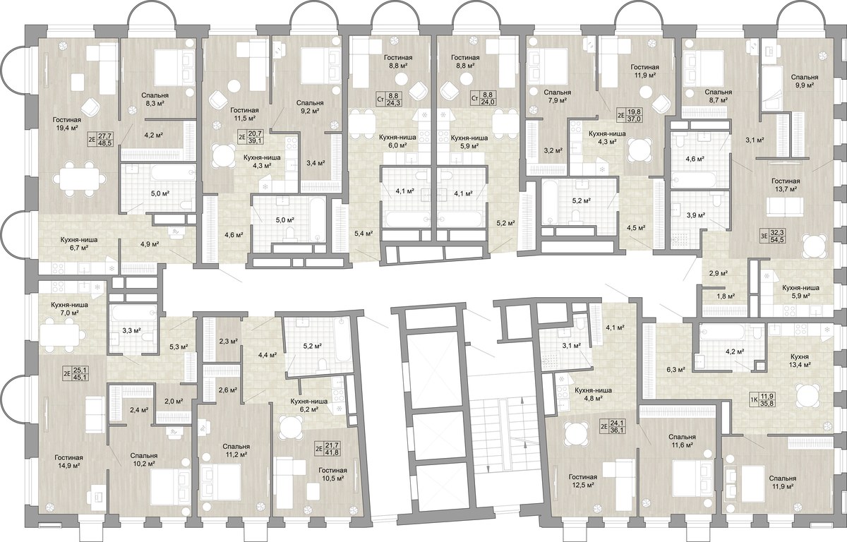 Планировка 45.1 м²
