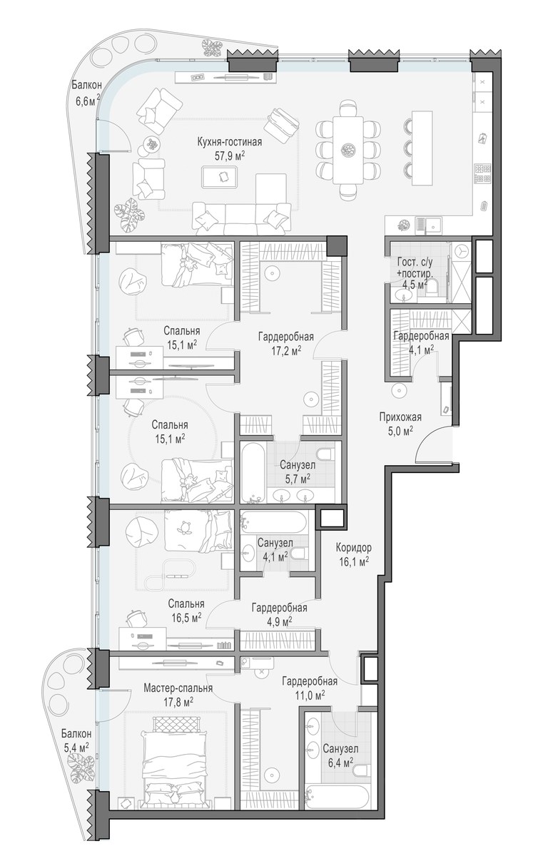 Планировка 205.1 м²