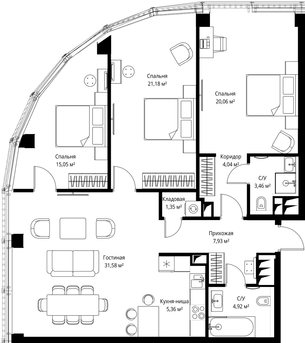 Планировка 114.4 м²