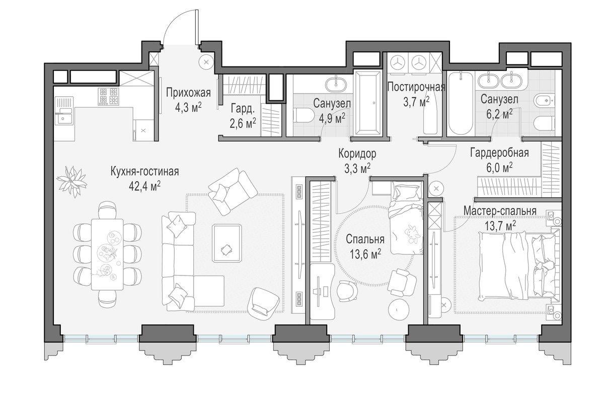 Планировка 100.2 м²