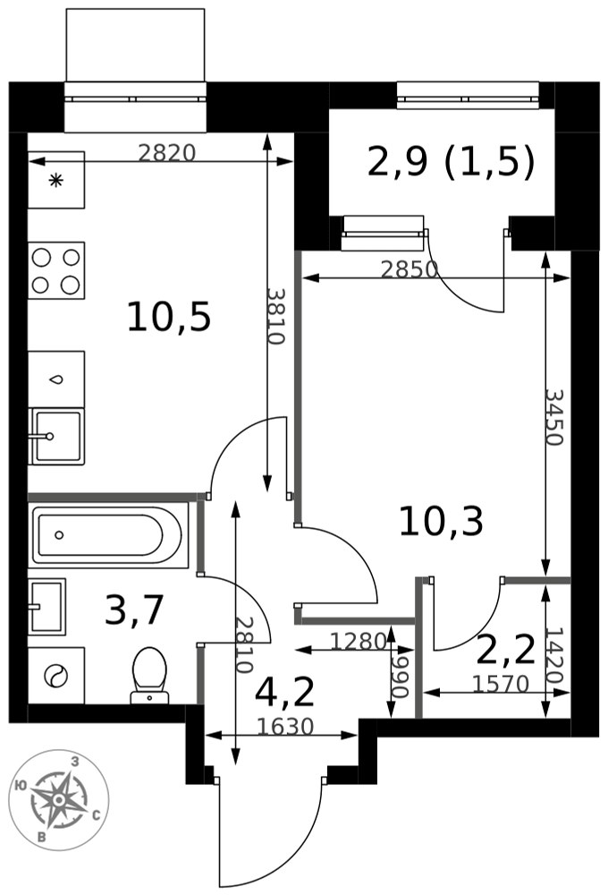 Планировка 32.4 м²