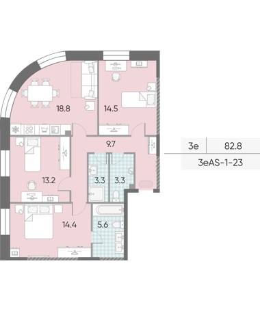 Планировка 82.8 м²