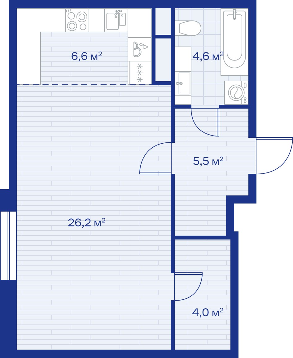 Планировка 47.0 м²
