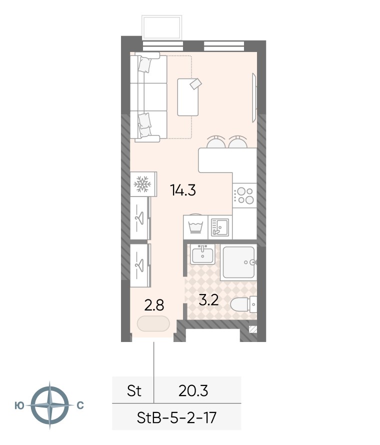 Планировка 20.3 м²