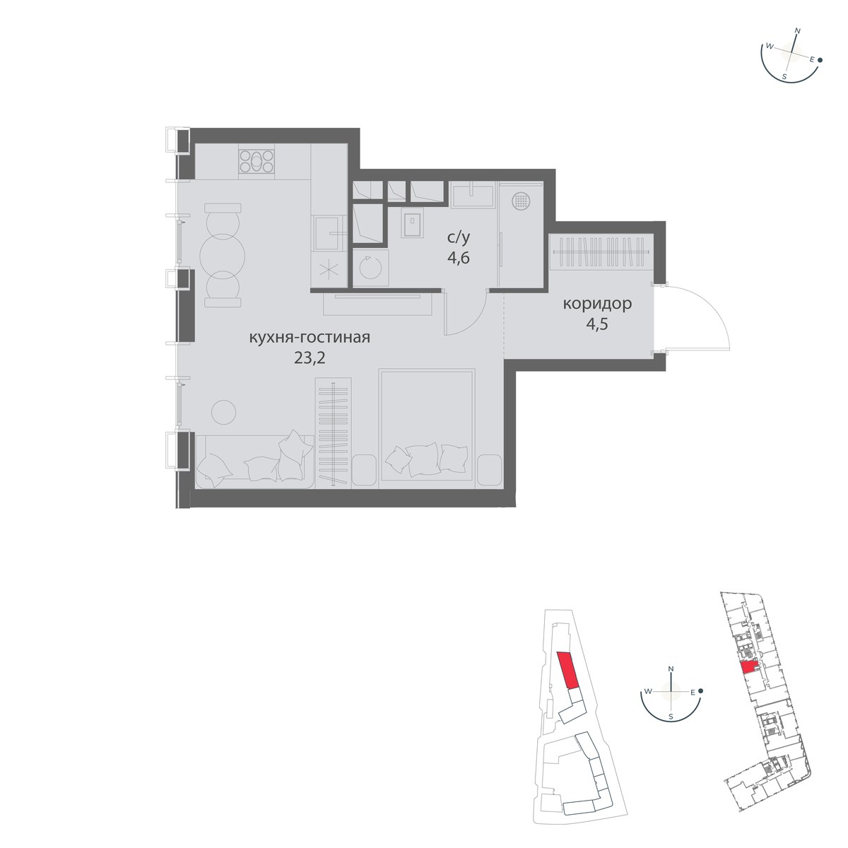 Планировка 32.3 м²