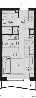 Планировка 29.8 м²