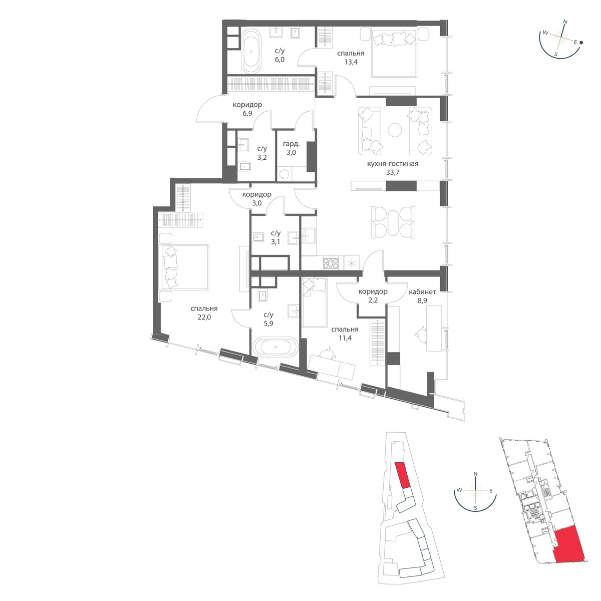 Планировка 122.7 м²