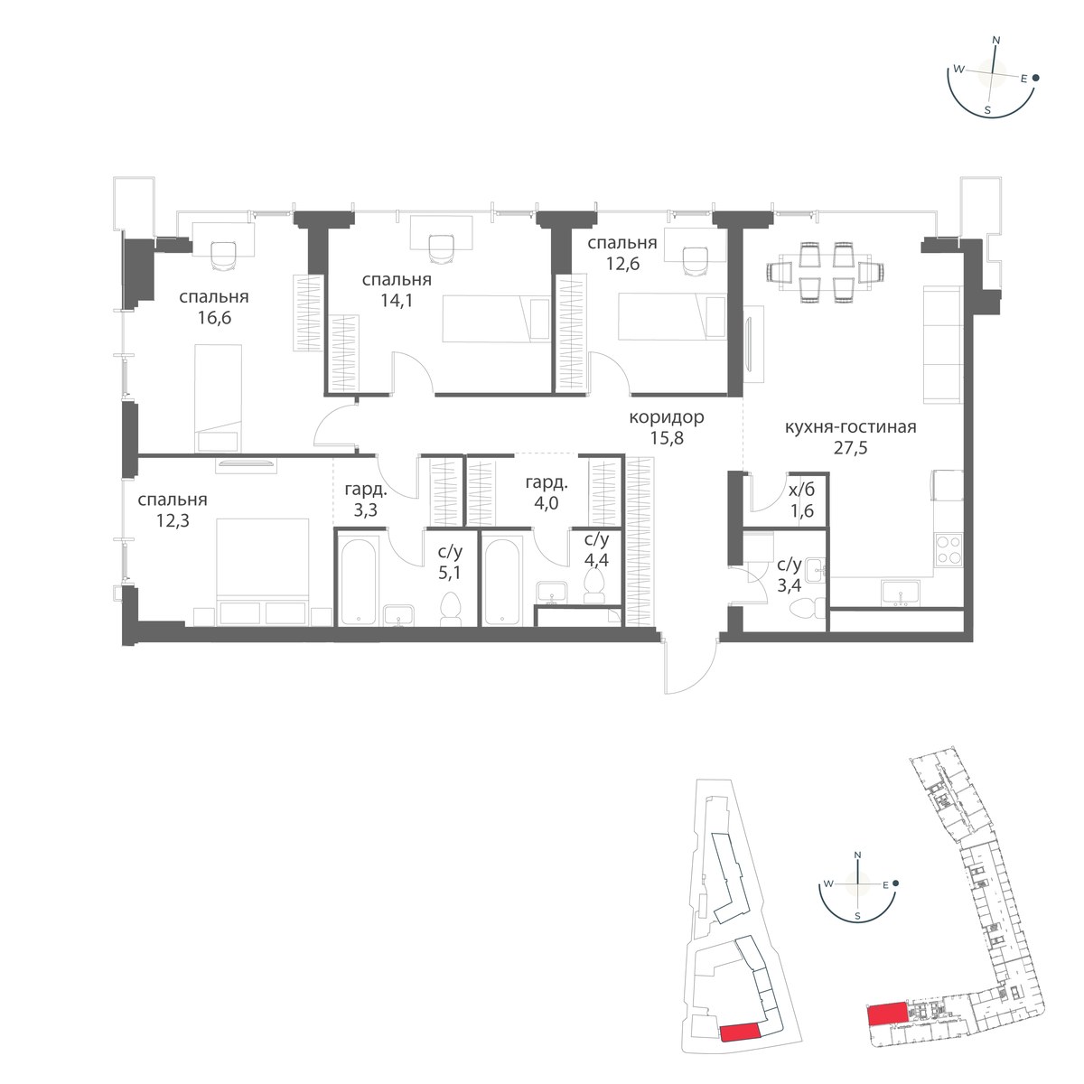Планировка 120.7 м²
