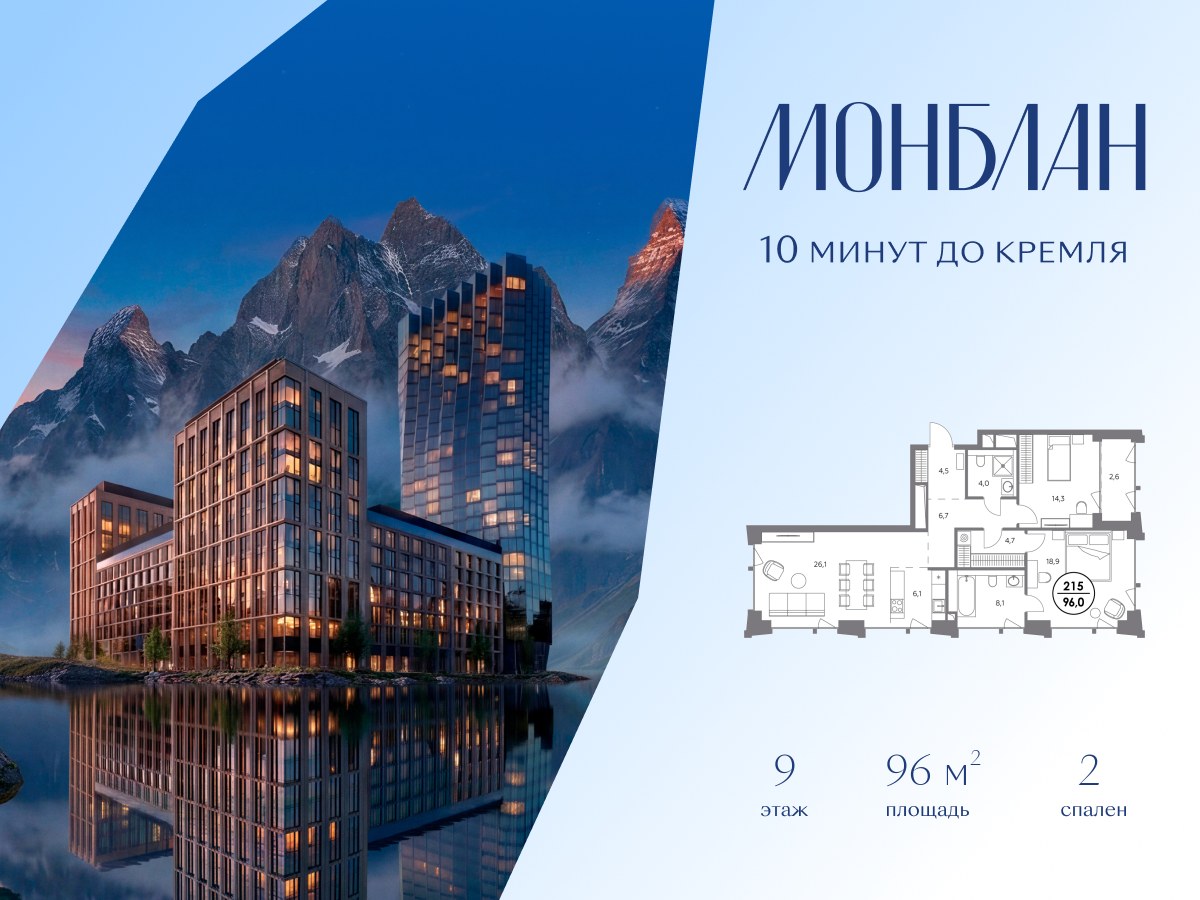 Планировка 96.0 м²