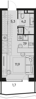 Планировка 29.8 м²