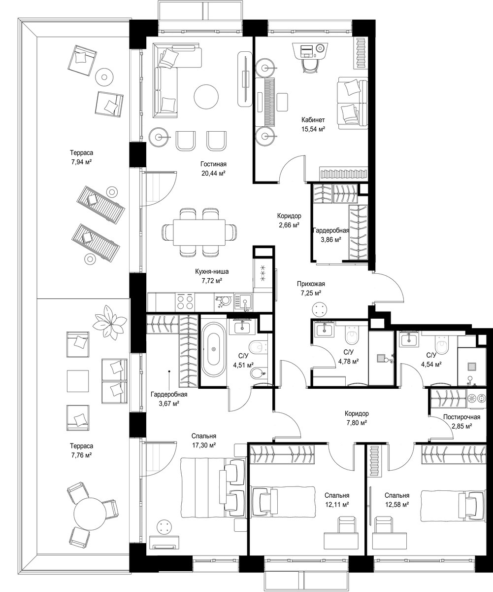 Планировка 144.13 м²