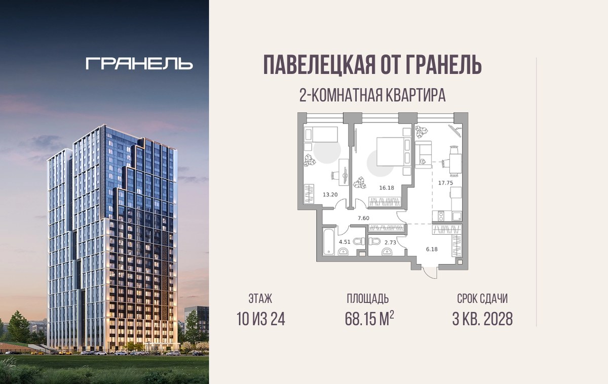 Планировка 68.15 м²