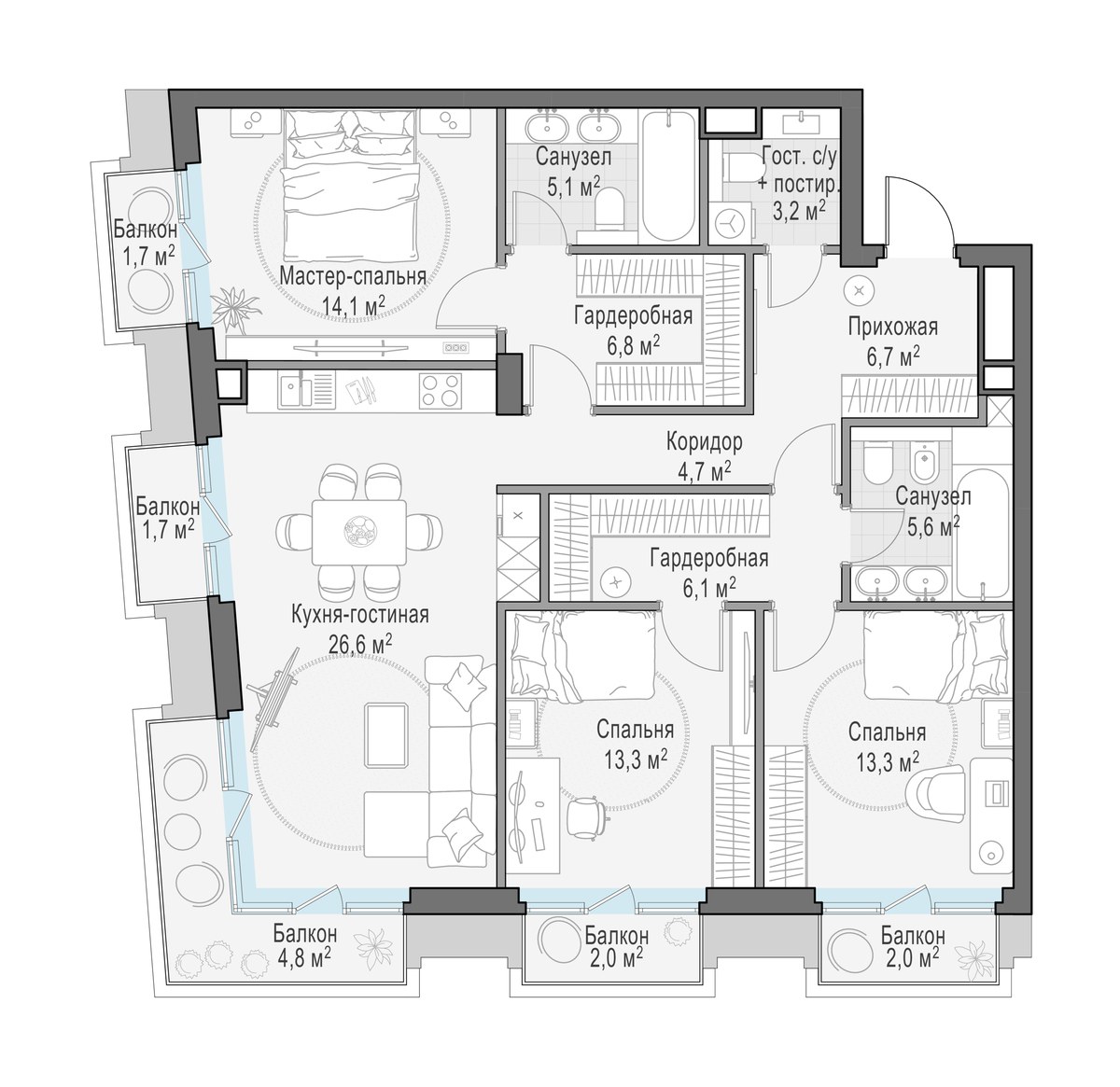 Планировка 111.4 м²