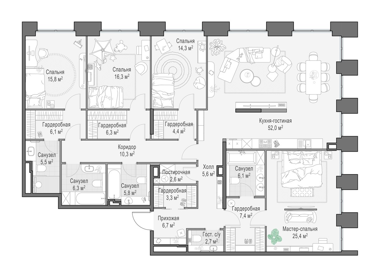 Планировка 204.8 м²