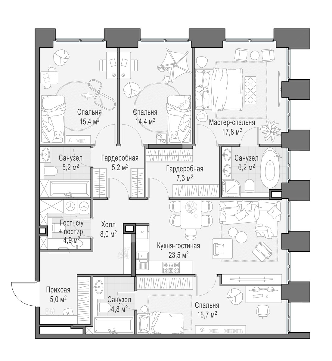 Планировка 135.1 м²