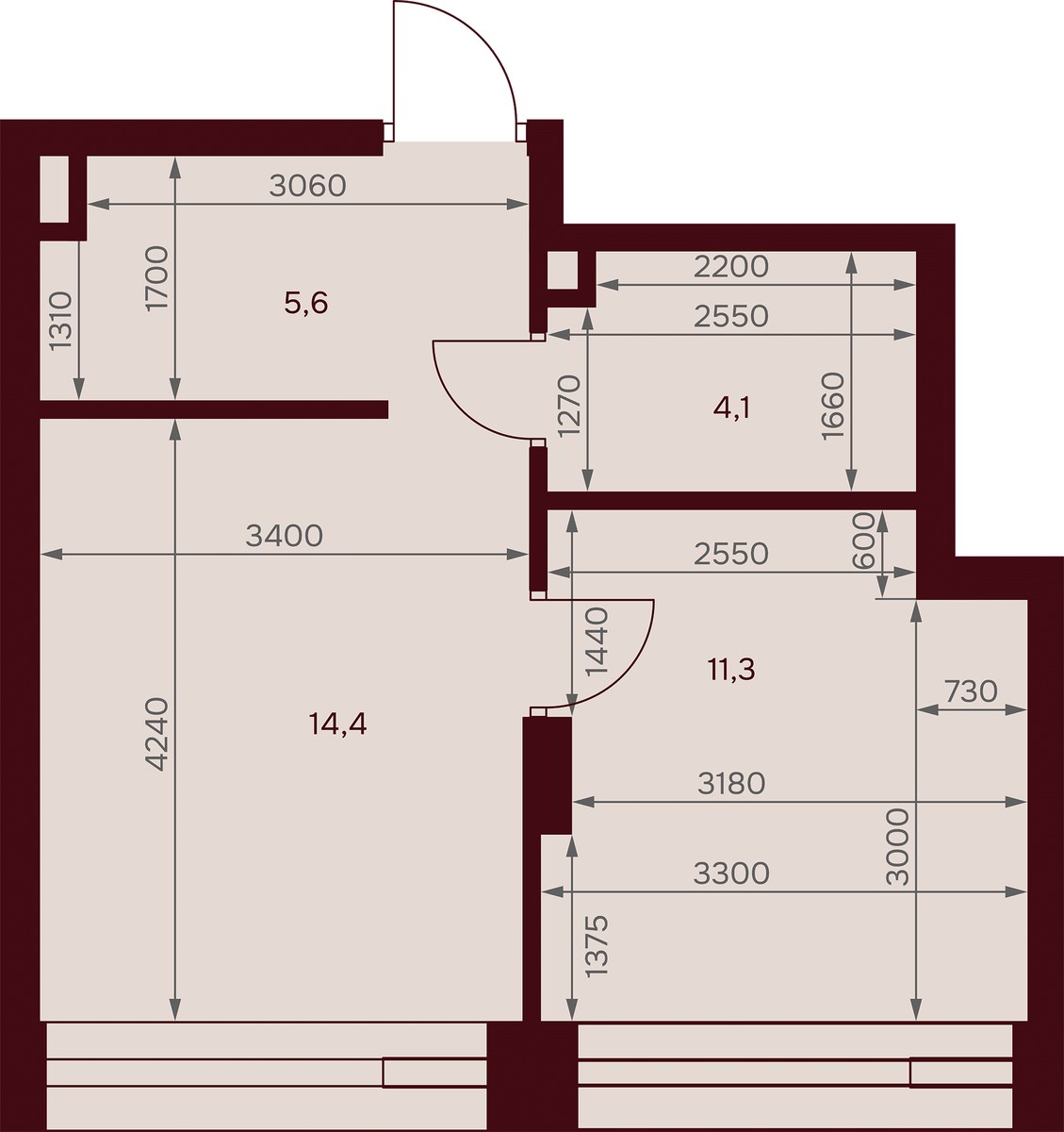 Планировка 35.4 м²