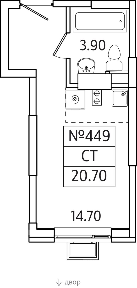 Планировка 20.7 м²