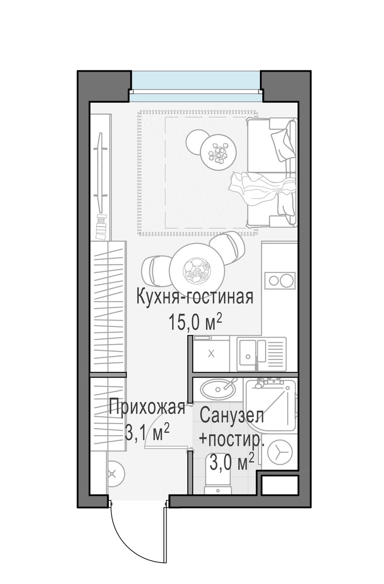 Планировка 21.0 м²