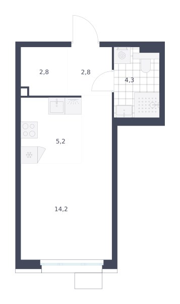 Планировка 29.3 м²