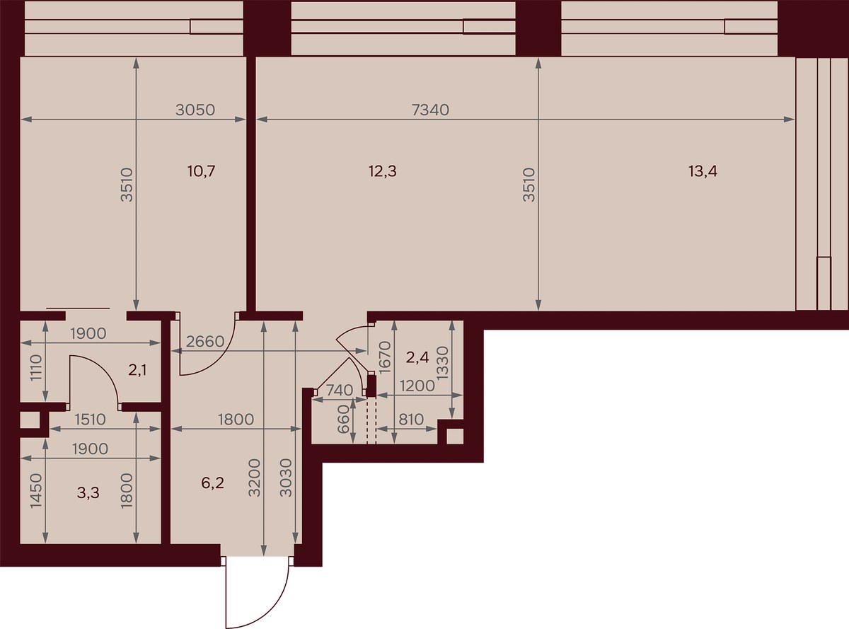 Планировка 49.9 м²