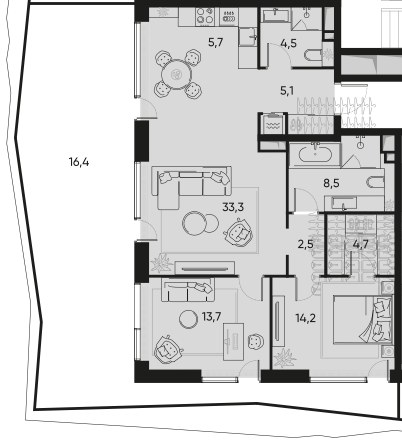 Планировка 92.8 м²