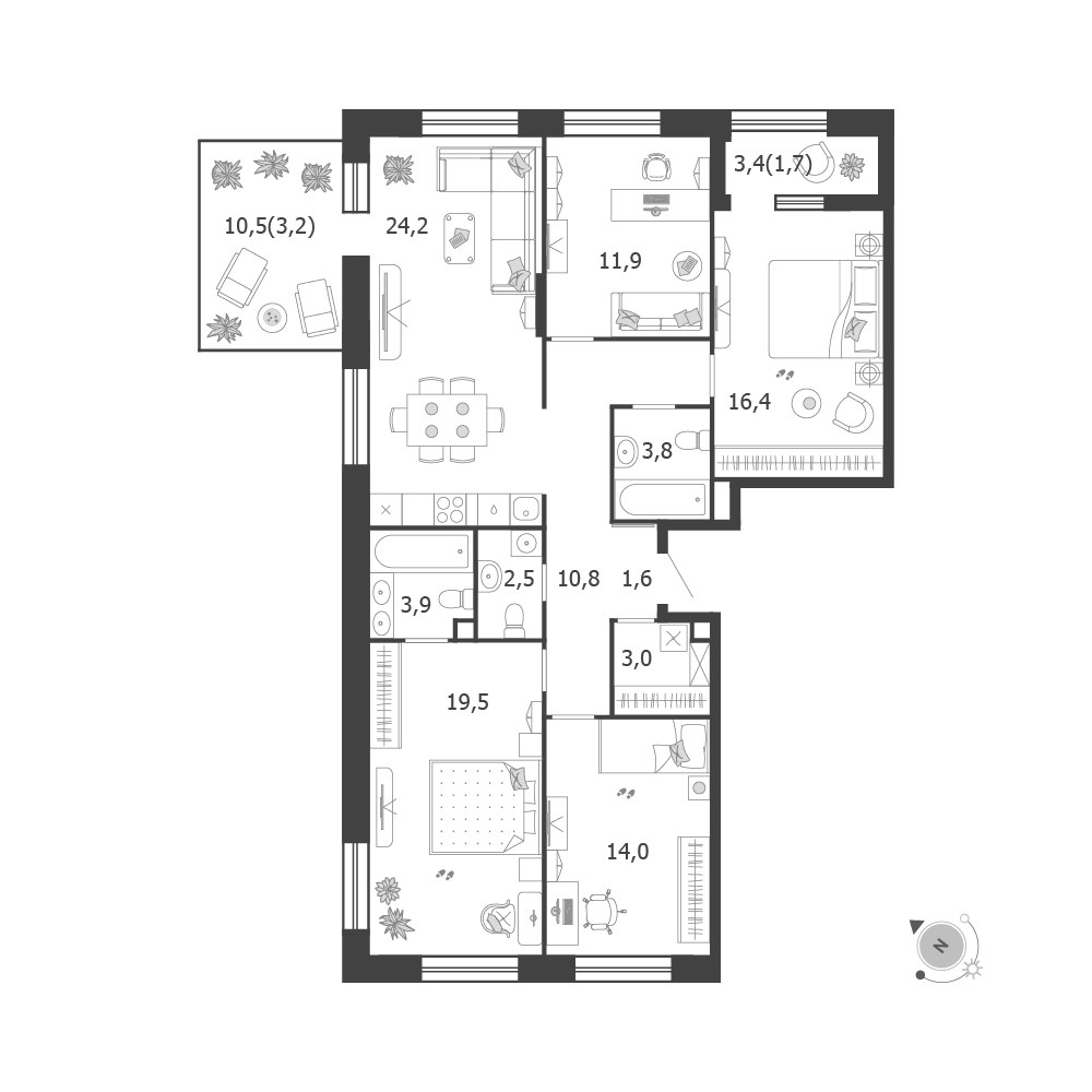 Планировка 116.5 м²