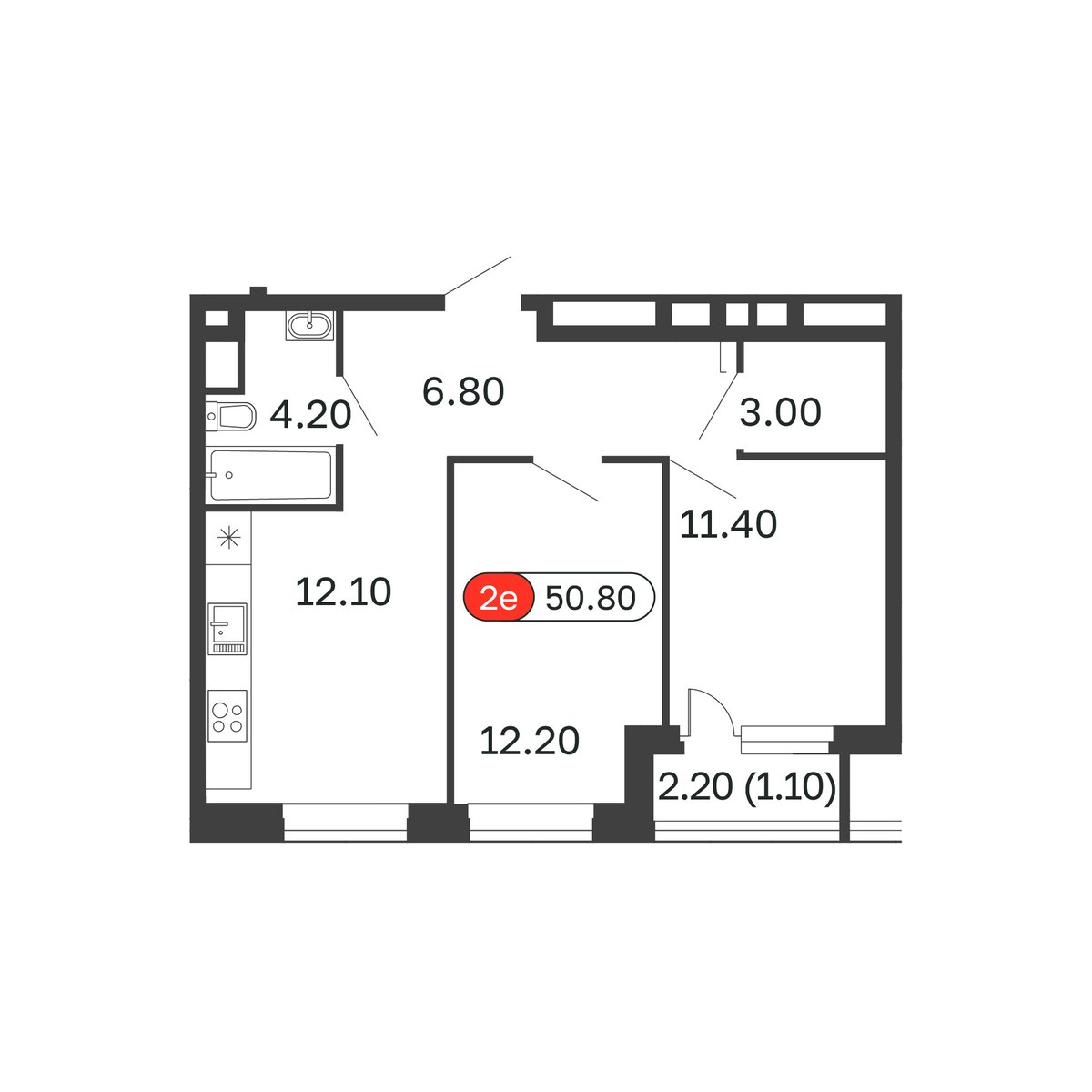 Планировка 50.8 м²
