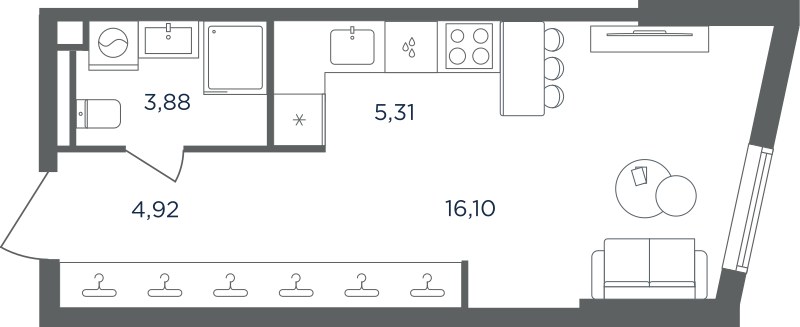 Планировка 30.21 м²
