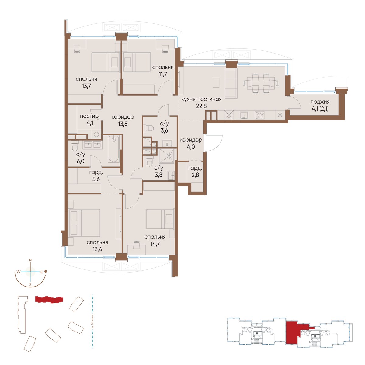 Планировка 122.1 м²