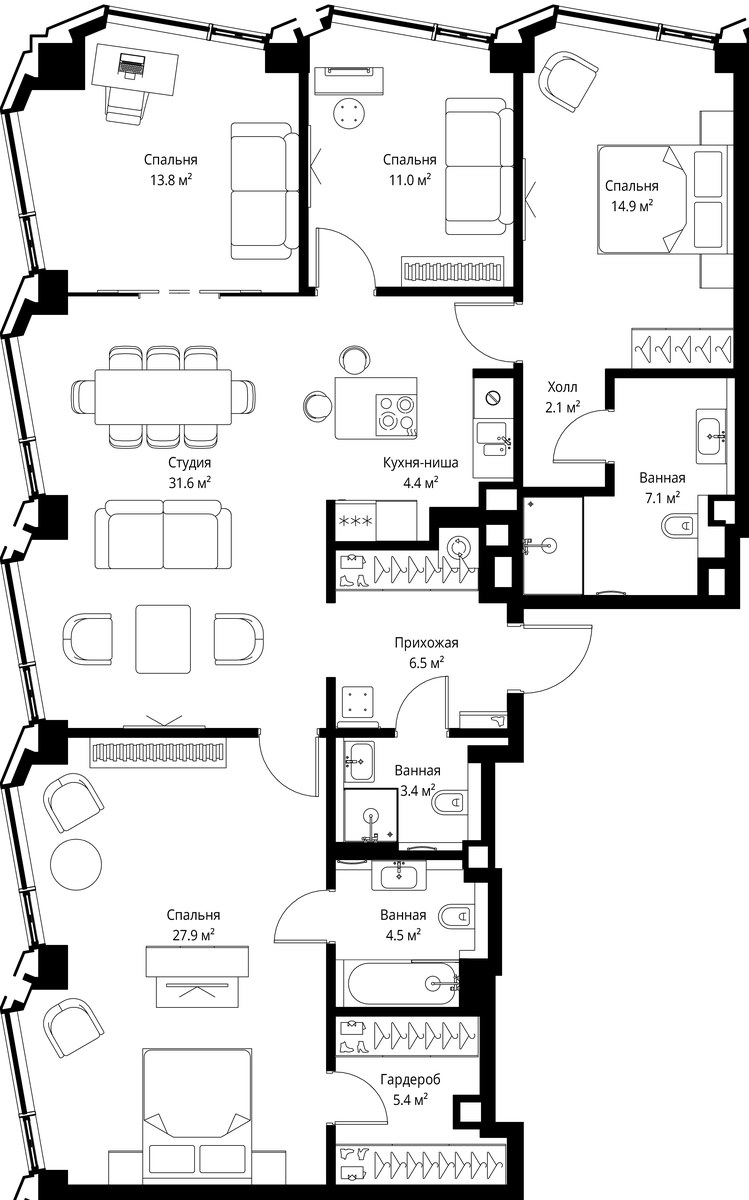 Планировка 132.6 м²